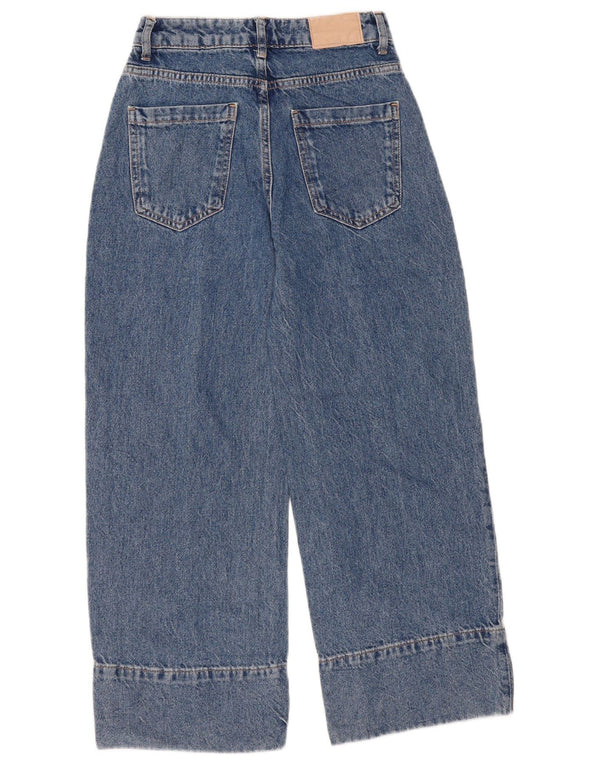 Zara Damen-Jeans mit lockerer Passform und hoher Taille, EU 32, 2XS, W22, L25, blaue Baumwolle