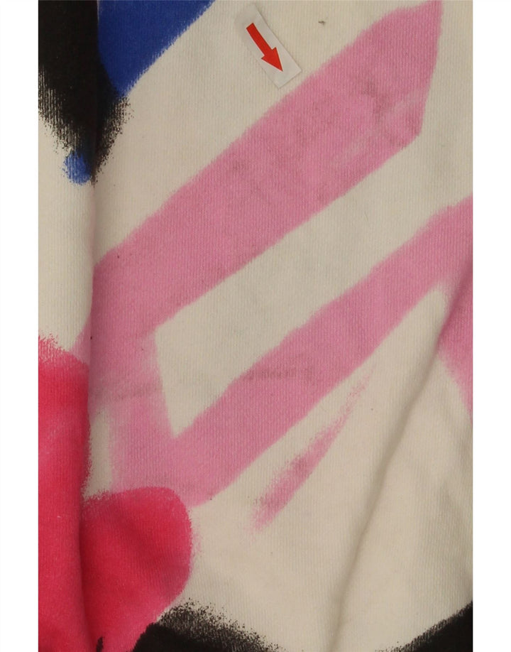 Zara Damen-Sweatshirt mit Grafik-Übergröße, Gr. 14, mittelweiß, geblümt