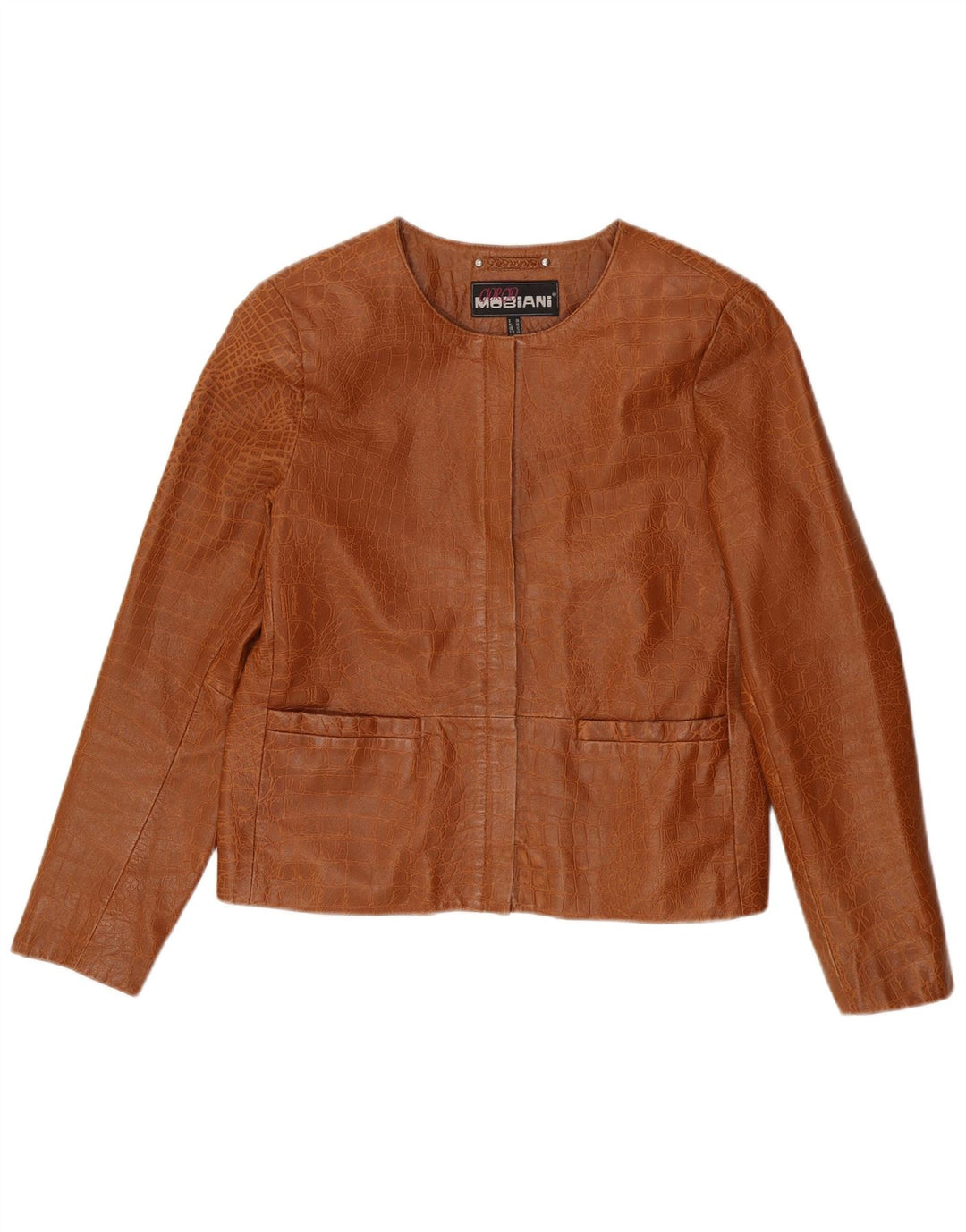 Giorgio Mobiani Damenjacke UK 12 Mittelbraun mit Animal-Print
