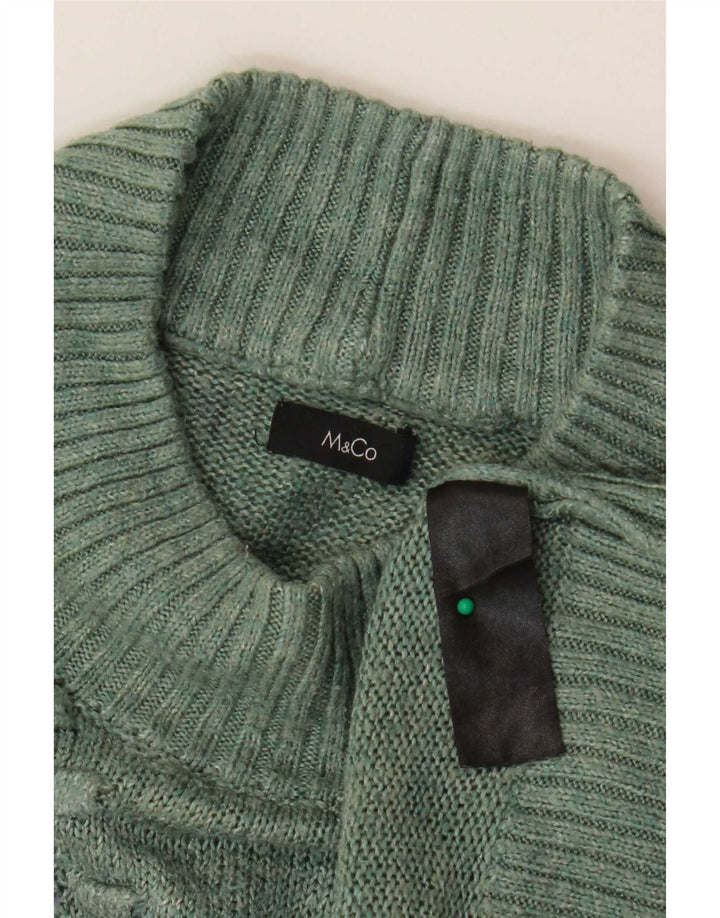 M&Co Damen-Pullover mit Rollkragen, übergroß, Gr. 10, Größe S, Grün