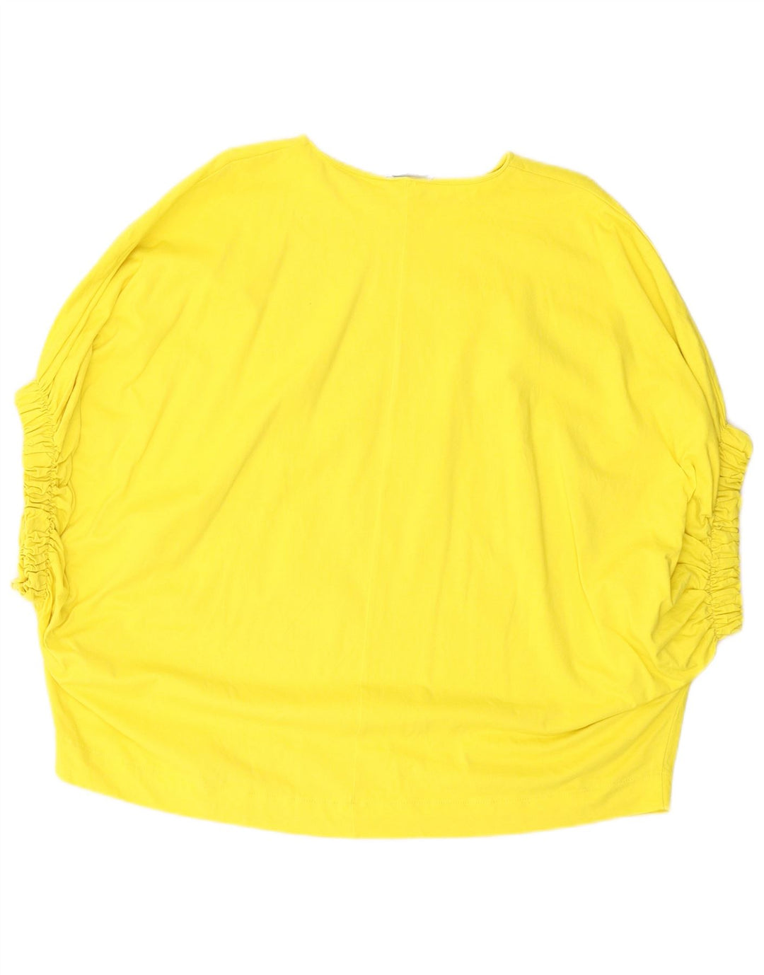 ZARA Womens Oversized Poncho Blouse Top UK 14 Medium Yellow Cotton