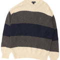 Nautica Herren-Pullover mit Rollkragen, groß, graue Baumwolle im Farbblockdesign