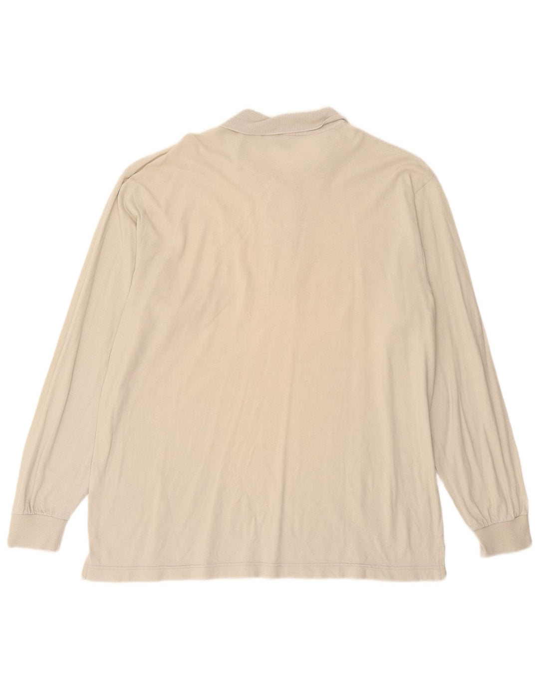 SERGIO TACCHINI Herren-Langarm-Poloshirt IT 52 Large aus cremefarbener Baumwolle