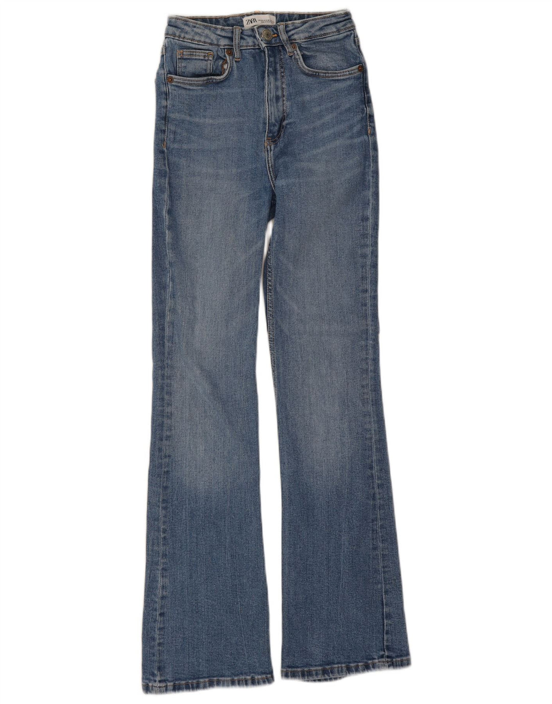 Zara Damen Schlagjeans EU 34 2XS W24 L30 Blaue Baumwolle