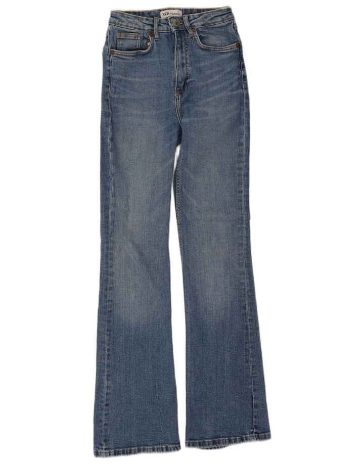 Zara Damen Schlagjeans EU 34 2XS W24 L30 Blaue Baumwolle