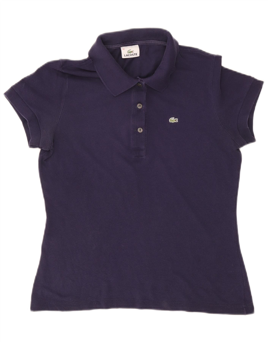 Lacoste Damen-Poloshirt, Größe 42, große marineblaue Baumwolle