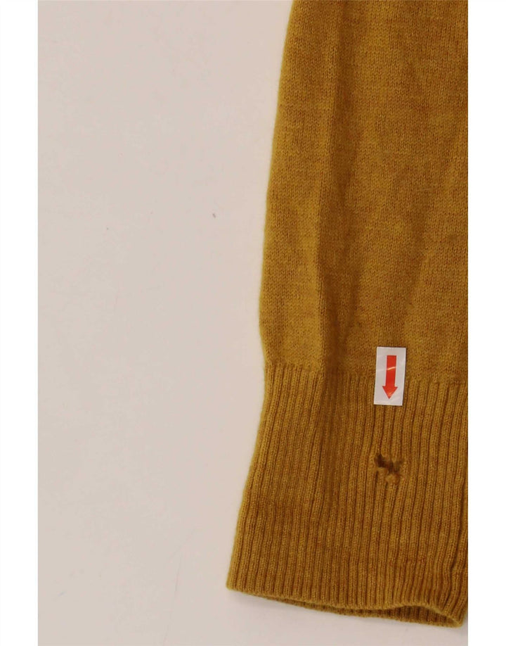 Fat Face Damen-Cardigan-Pullover UK 12 Mittelgelbe Wolle