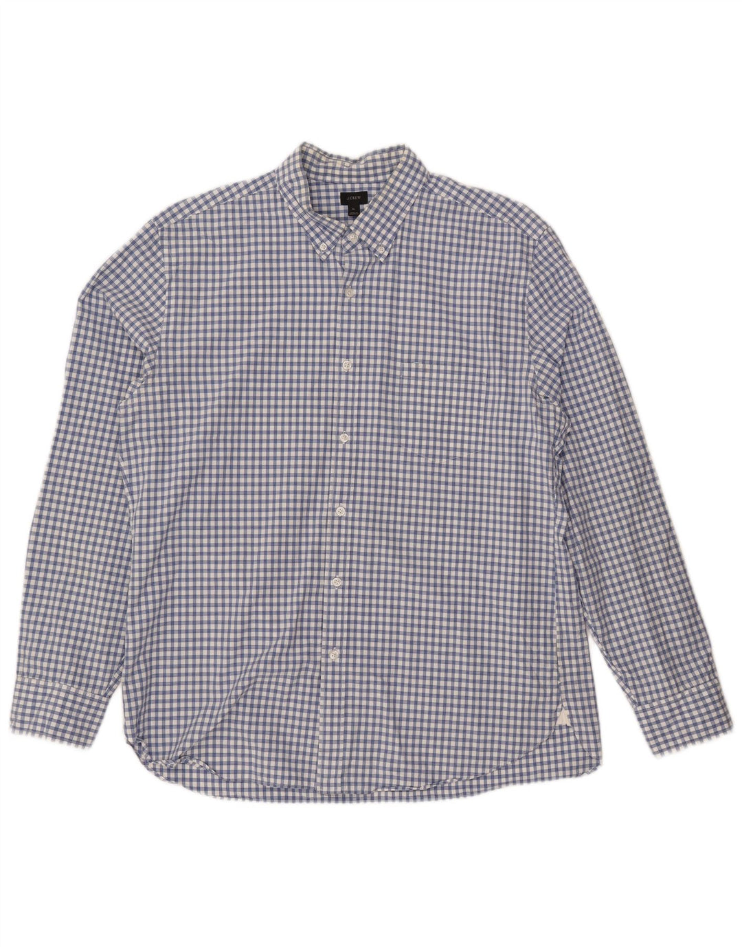 J. CREW Herrenhemd XL, blau kariert, Baumwolle