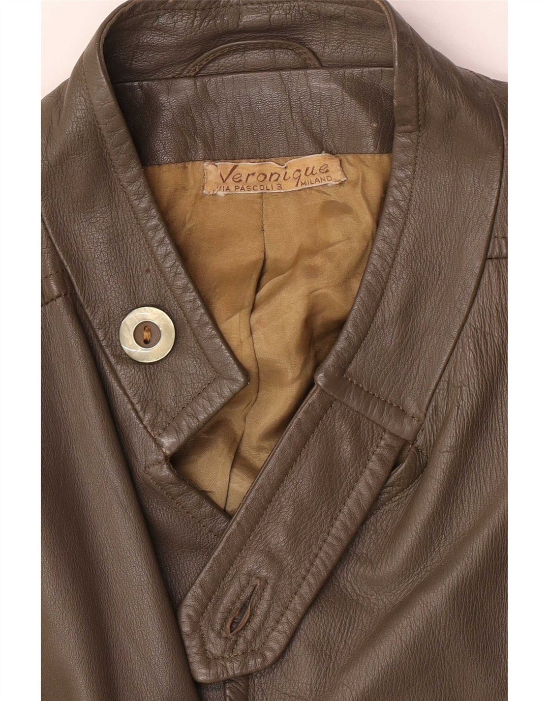 Vintage Damen Lederjacke IT 48 XL Khaki