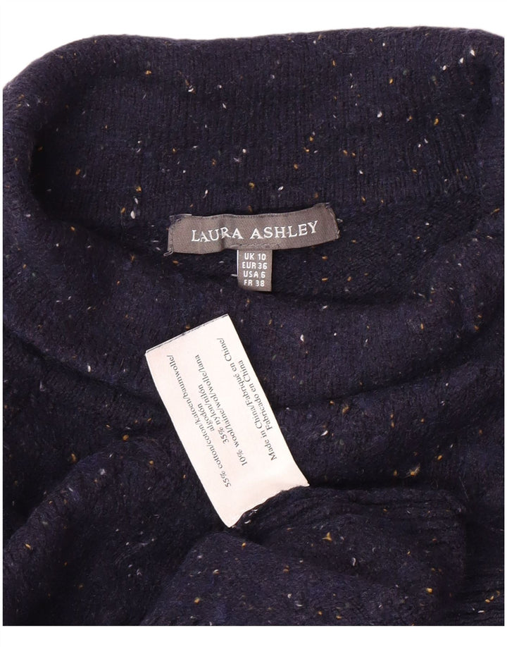 LAURA ASHLEY Rollkragenpullover für Damen, UK 10, Größe S, Marineblau meliert