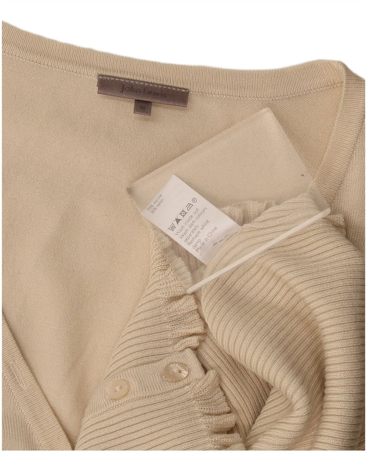 John Lewis Damen-Cardigan-Pullover UK 10 Small Beige Viskose