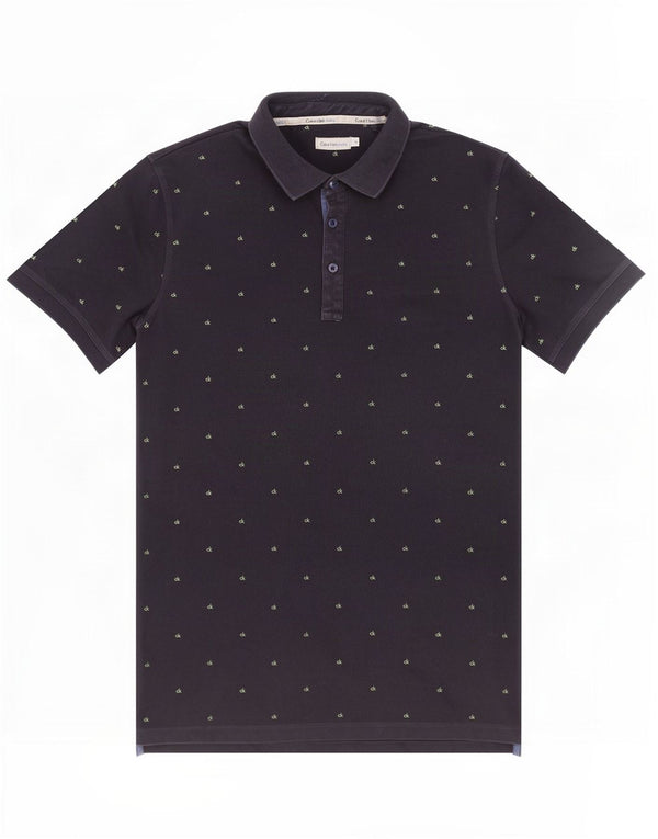Calvin Klein Jeans Herren-Poloshirt mit Grafik, mittlere marineblaue gepunktete Baumwolle