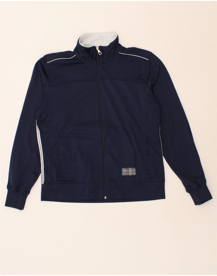 CHAMPION Mens Easy Fit Tracksuit Top Jacket Medium Navy Blue Polyester Vintage Champion and Second-Hand Champion from Messina Hembry 