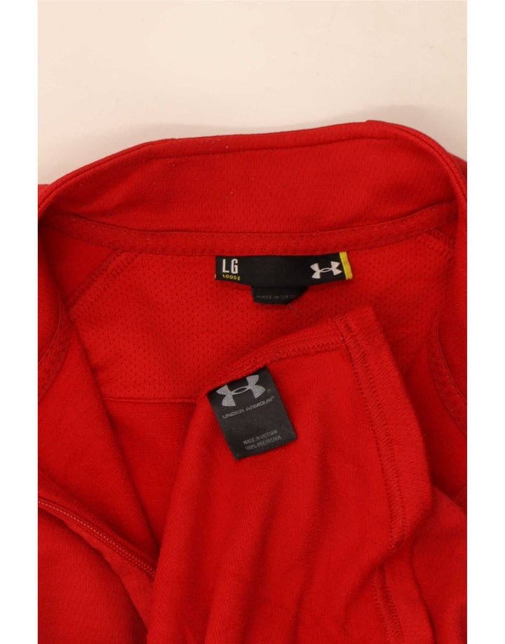 Under Armour Damen-Trainingsanzug-Top-Jacke, UK 16, großes rotes Polyester