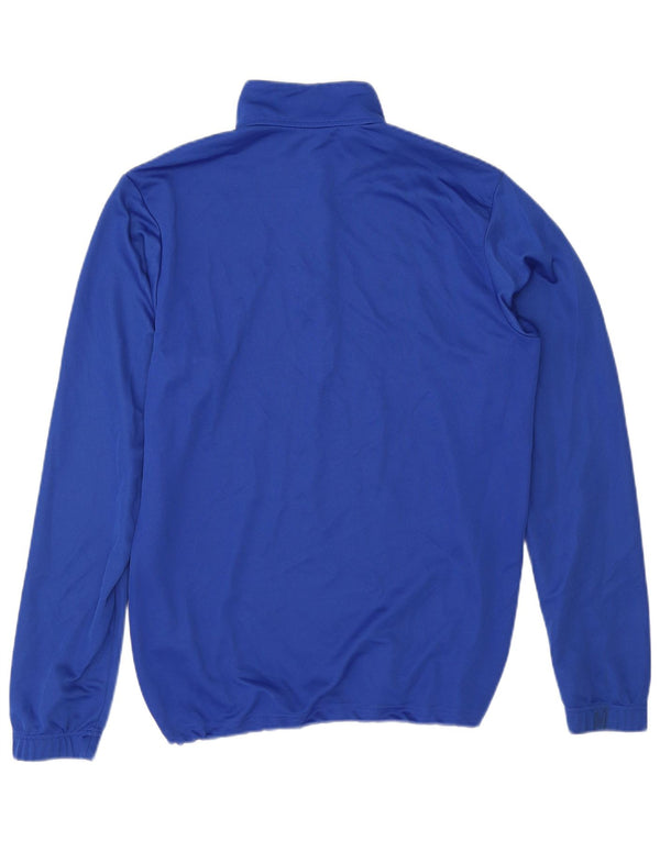 Adidas Herren Leeds United FC Langarm-Oberteil mit Reißverschluss und Grafik in Mittelblau