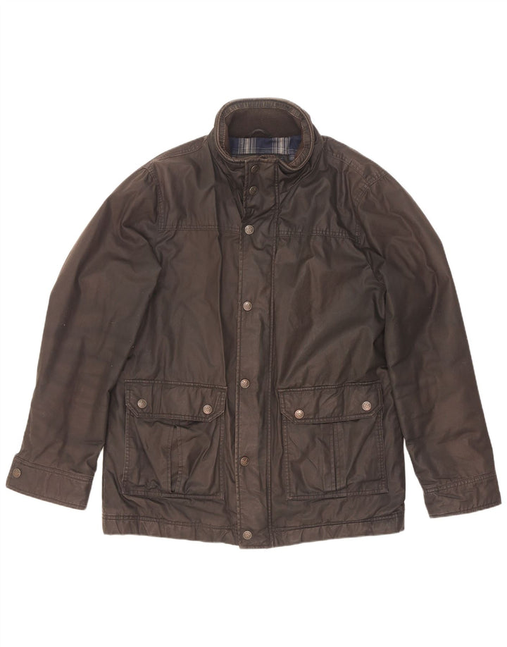 Crew Clothing Herrenjacke aus gewachster Baumwolle, UK 38, mittlere schwarze Baumwolle