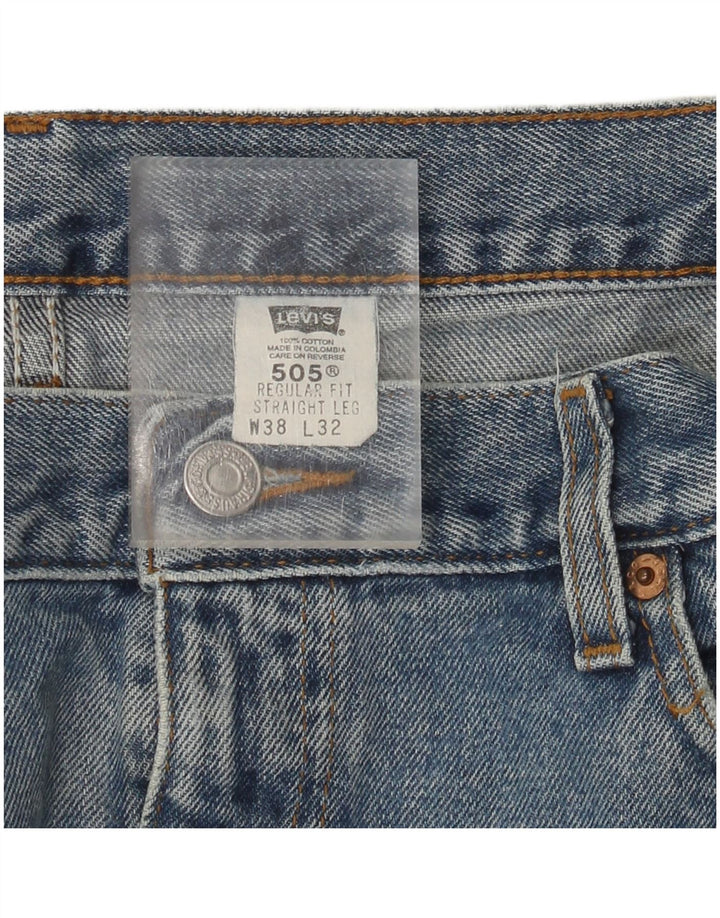 Levi's Herren 505 Regular Fit Straight Jeans W38 L32 Blaue Baumwolle