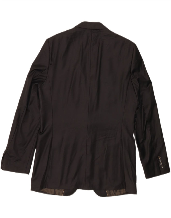 Zara Herren Classics 2-Knopf-Blazerjacke EU 50 Mittelschwarze Wolle