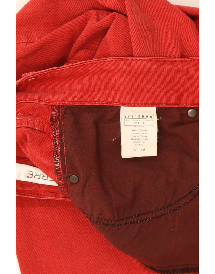 Ferre Herren Ittierre Slim Jeans W32 L31 Rote Baumwolle