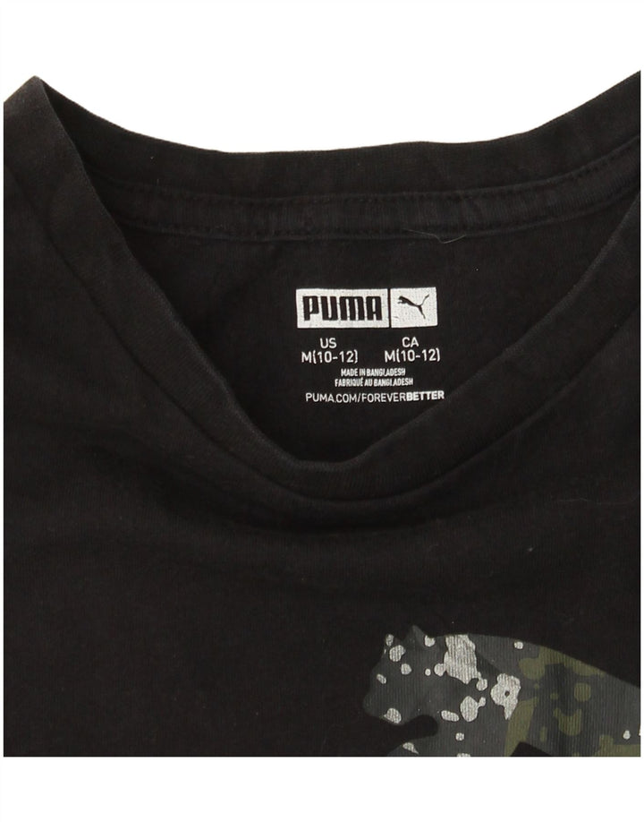 PUMA Mädchen Graphic T-Shirt Top 10-11 Jahre Medium Schwarz