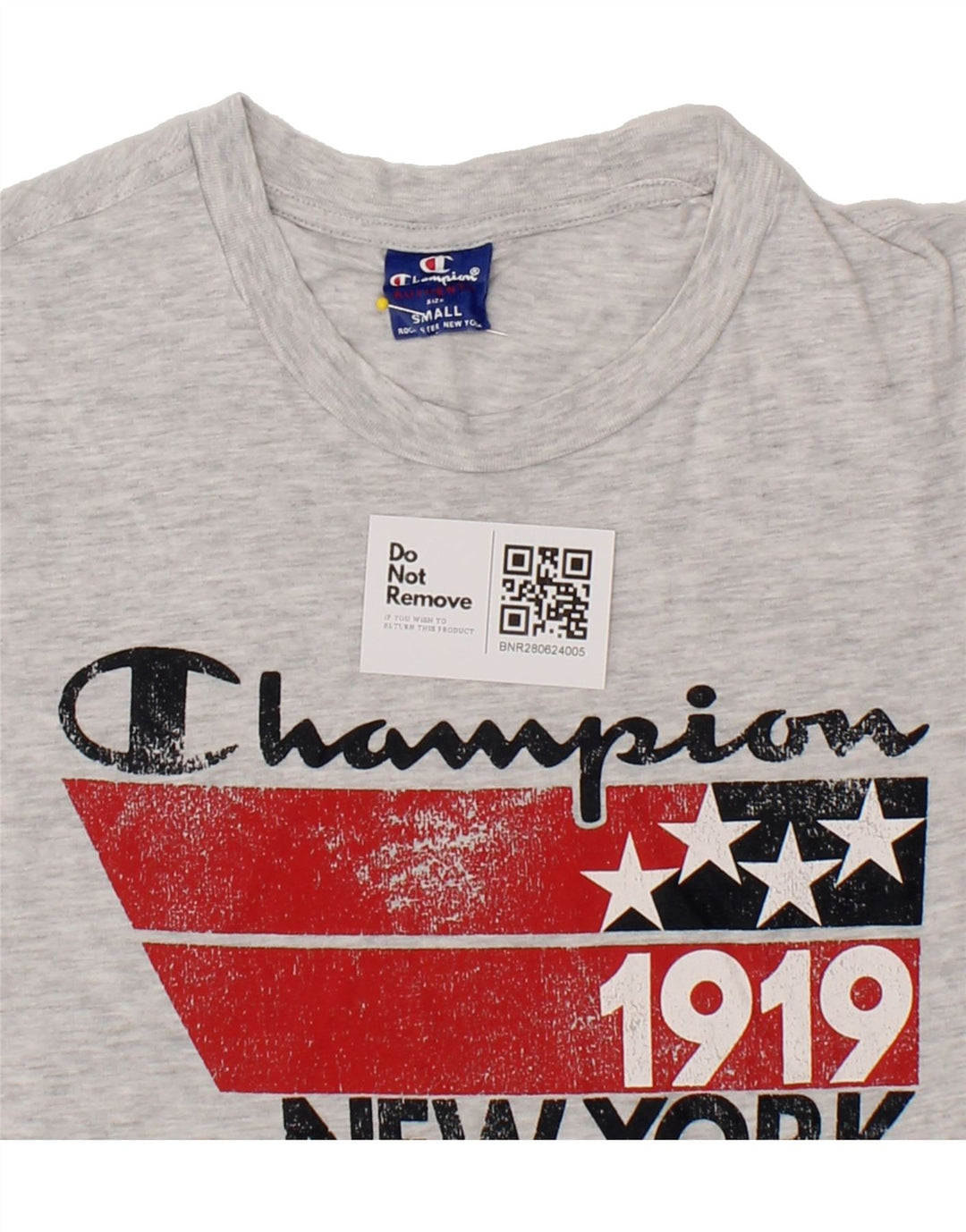 CHAMPION Mens Graphic T-Shirt Top Small Grey Cotton Vintage Champion and Second-Hand Champion from Messina Hembry 