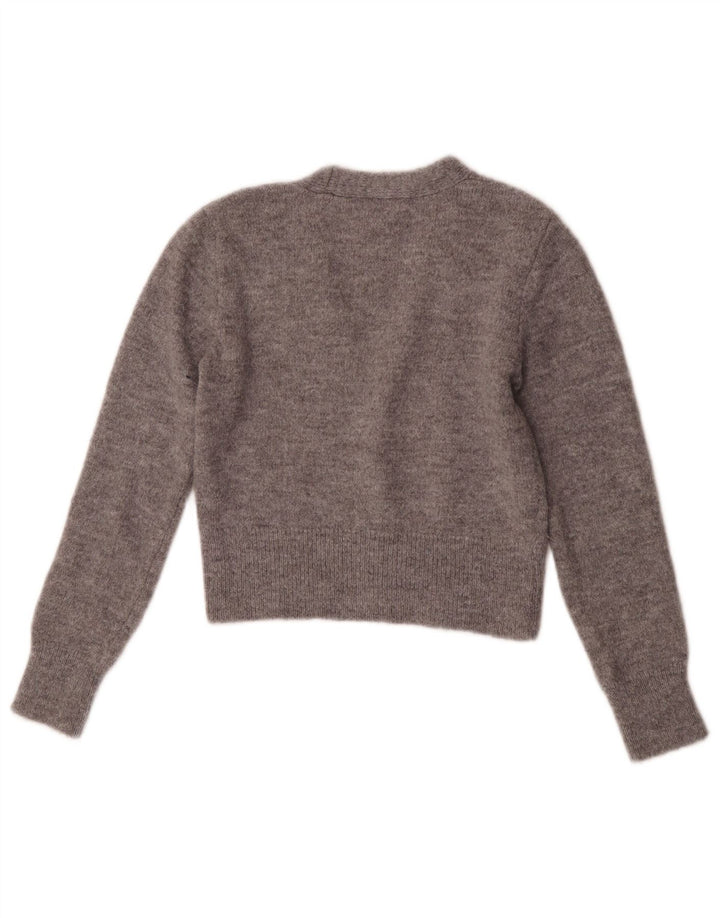 Zara Damen Crop Cardigan Pullover UK 8 Small Grau