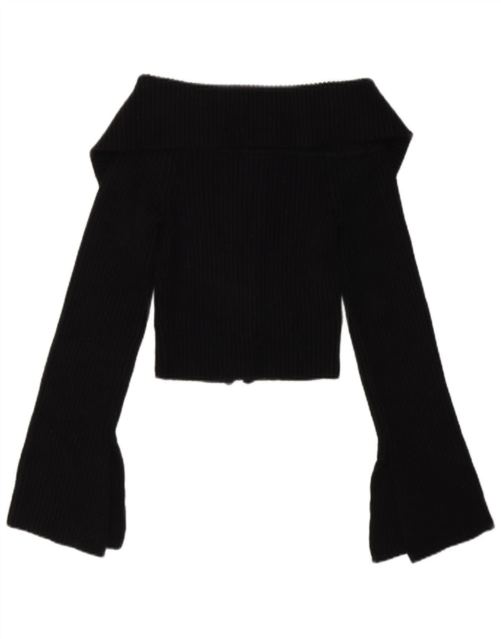 Zara Damen Bolero-Pullover UK 12 Medium Schwarz