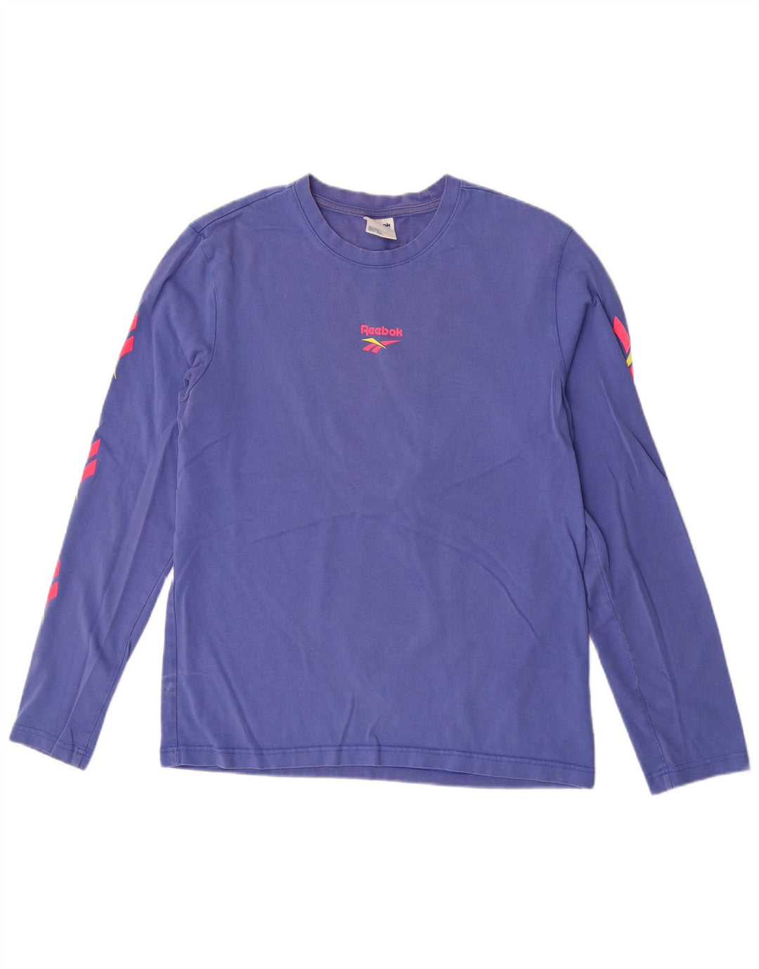 Reebok Herren Graphic Top Langarm Mittellila Baumwolle