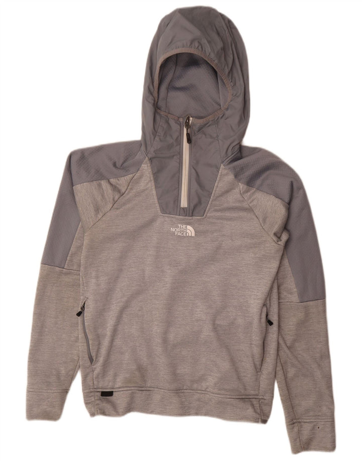 The North Face Herren-Kapuzenpullover mit Reißverschluss am Hals, Größe S, Grau, Farbblock-Polyester