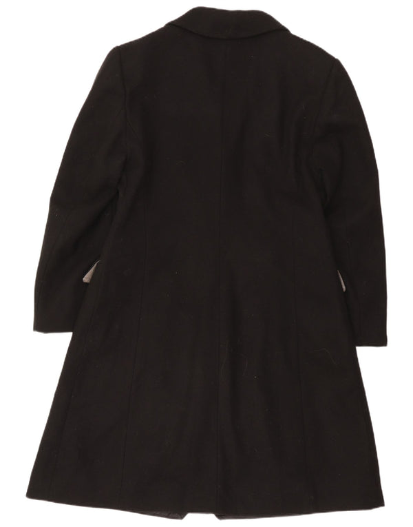 Linea Donna Womens Overcoat UK 22 3XL Black Virgin Wool