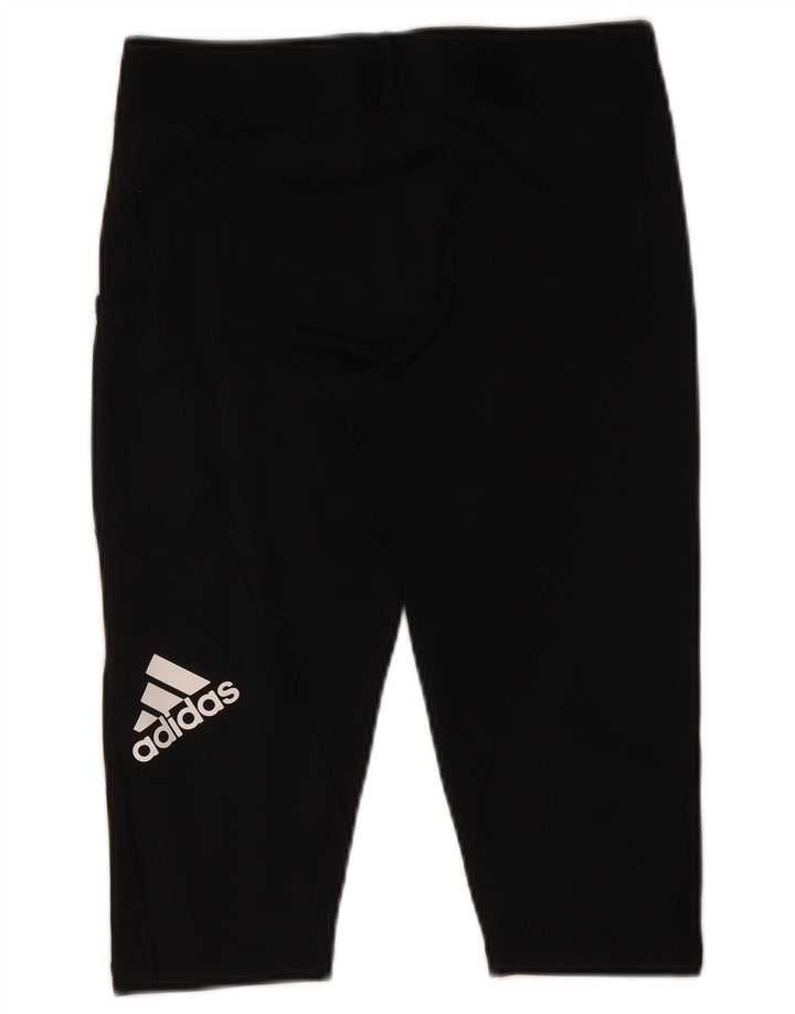 ADIDAS Damen Graphic Capri Leggings UK 12/14 Medium Schwarz