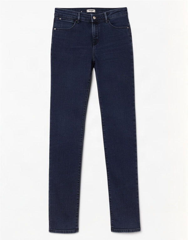 Wrangler Damen Slim Jeans W28 L34 Marineblaue Baumwolle