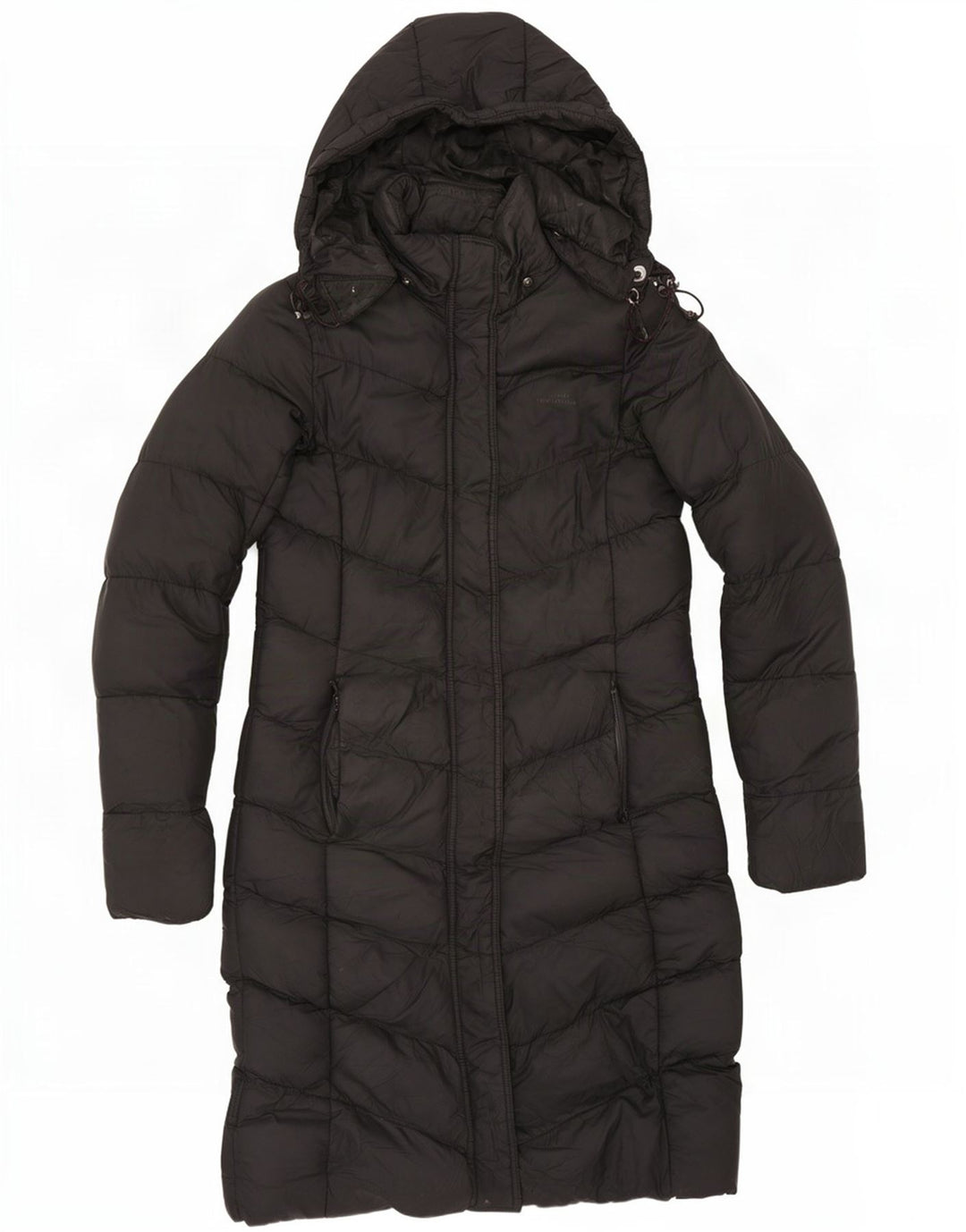 Mountain Warehouse Wattierter Damenmantel mit Kapuze, UK 8, Größe S, Schwarz, Polyester