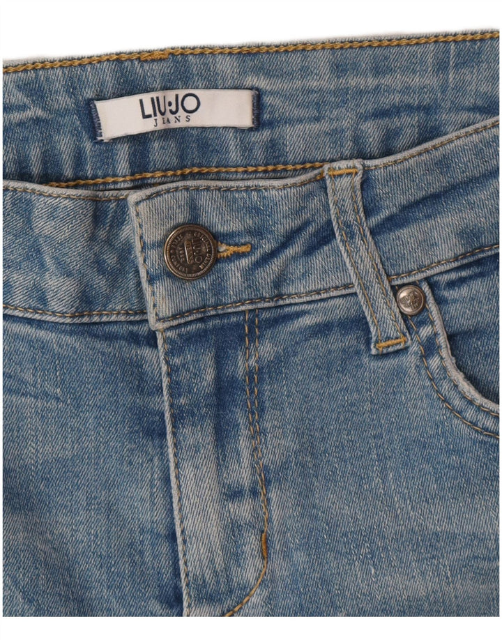 Liu Jo Damen Röhrenjeans W28 L27 Blau Geometrisch