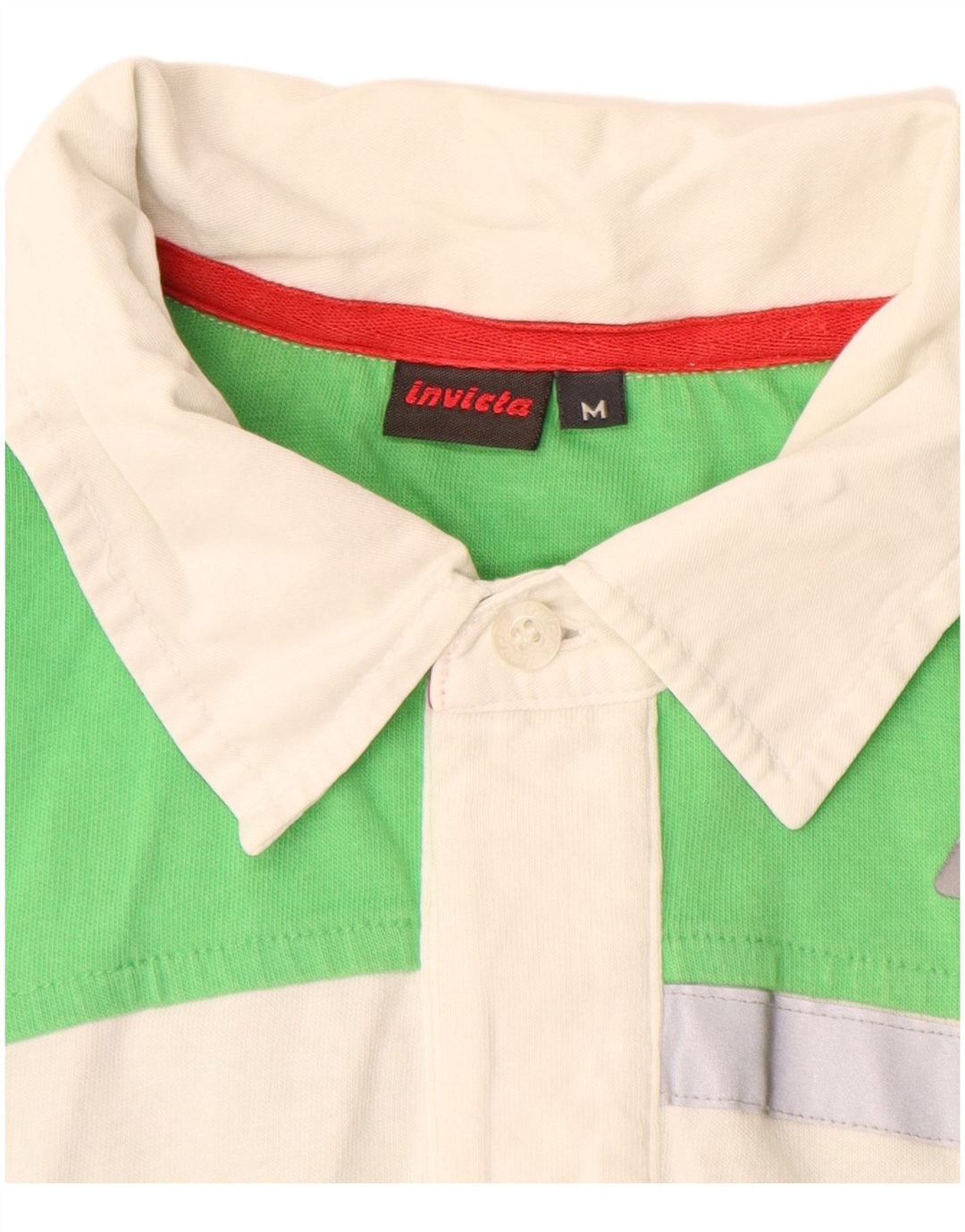 INVICTA Herren-Poloshirt aus mittelgrüner Colourblock-Baumwolle