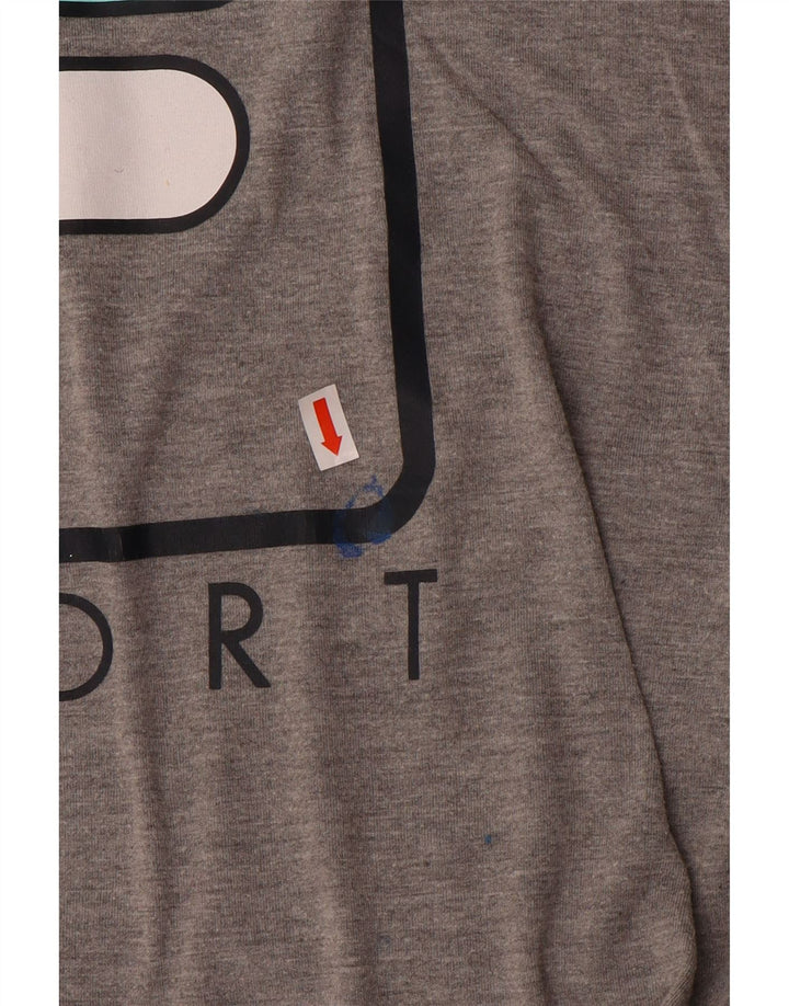 Fila Damen Grafik T-Shirt Top UK 14 Mittelgrau