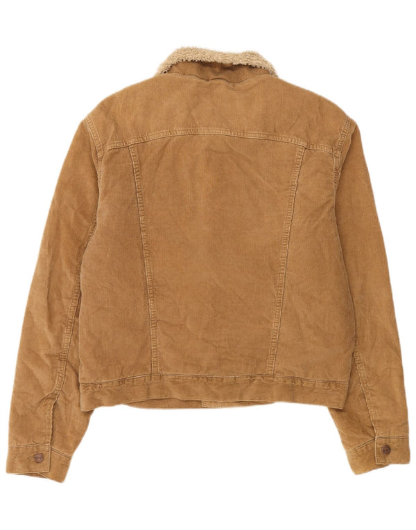Wrangler Herren Sherpa Cordjacke UK 40 Large Beige Baumwolle