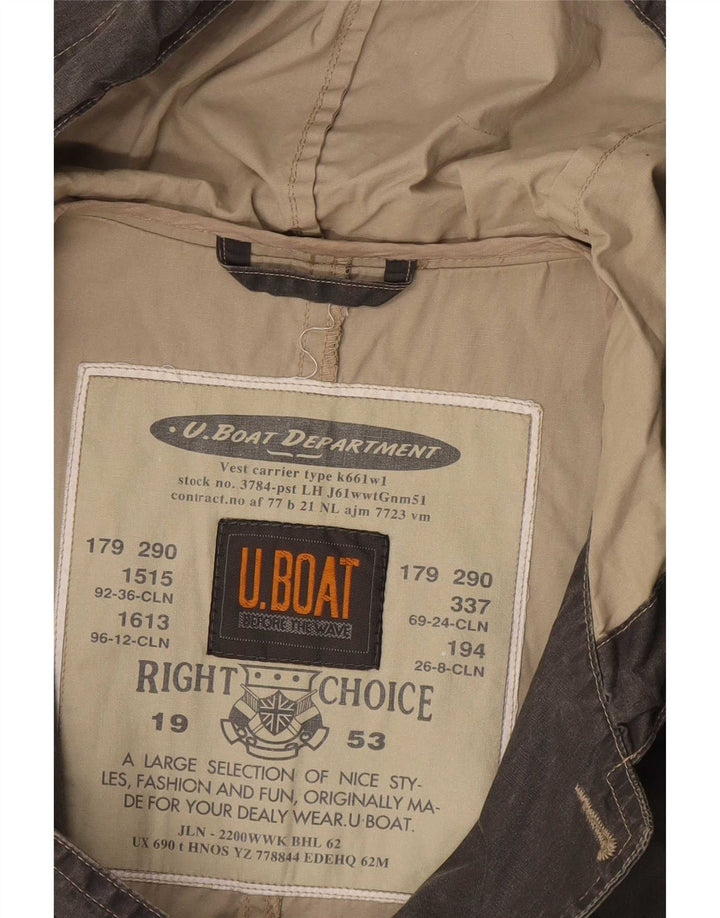 Vintage Herren Kapuzen-Windbreakerjacke UK 38 Mittelgrau