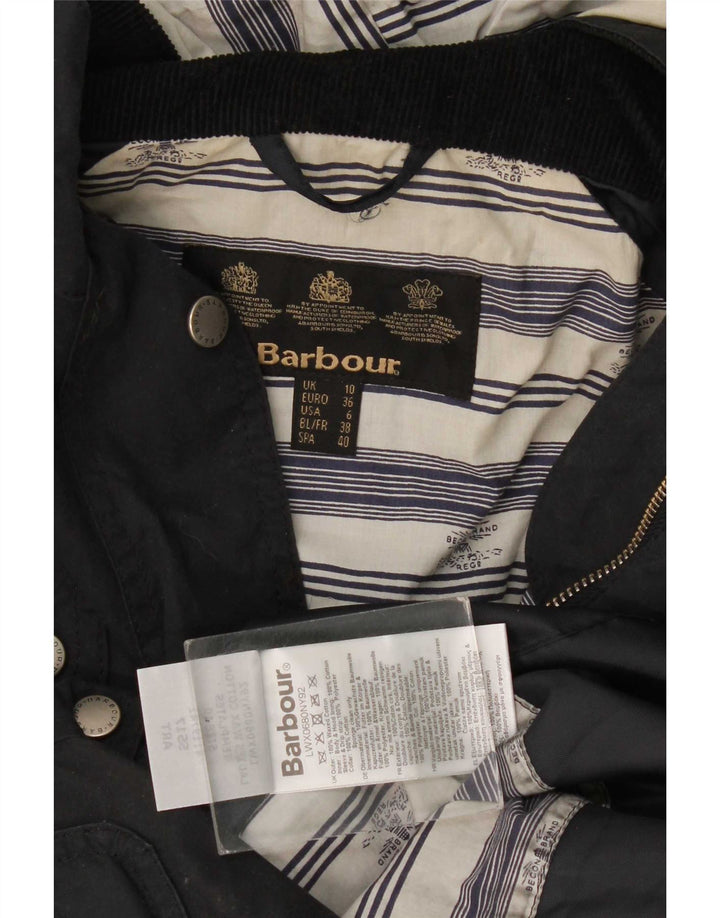 Barbour Damen-Parka mit Kapuze, übergroß, Gr. 10, Größe S, Schwarz, Baumwolle