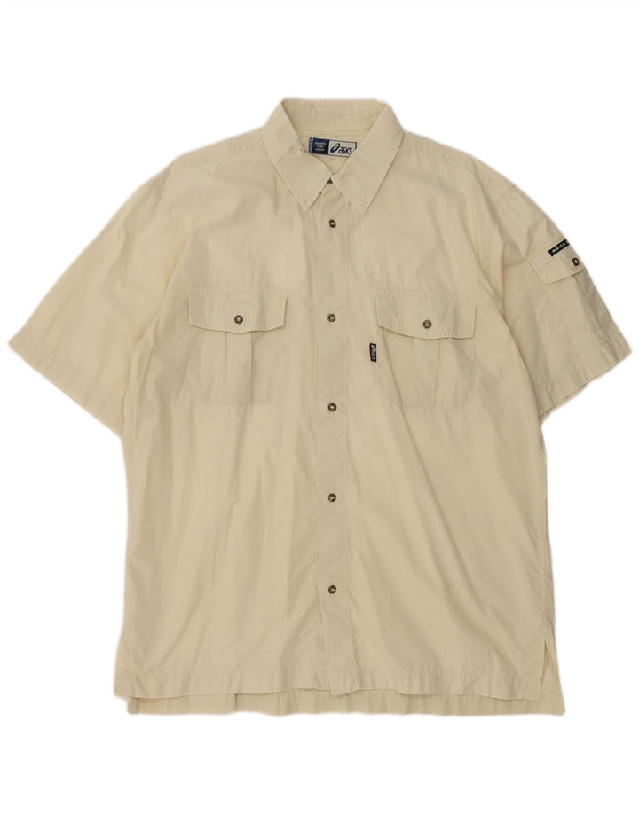 Asics Herren Kurzarmshirt XL Beige Baumwolle