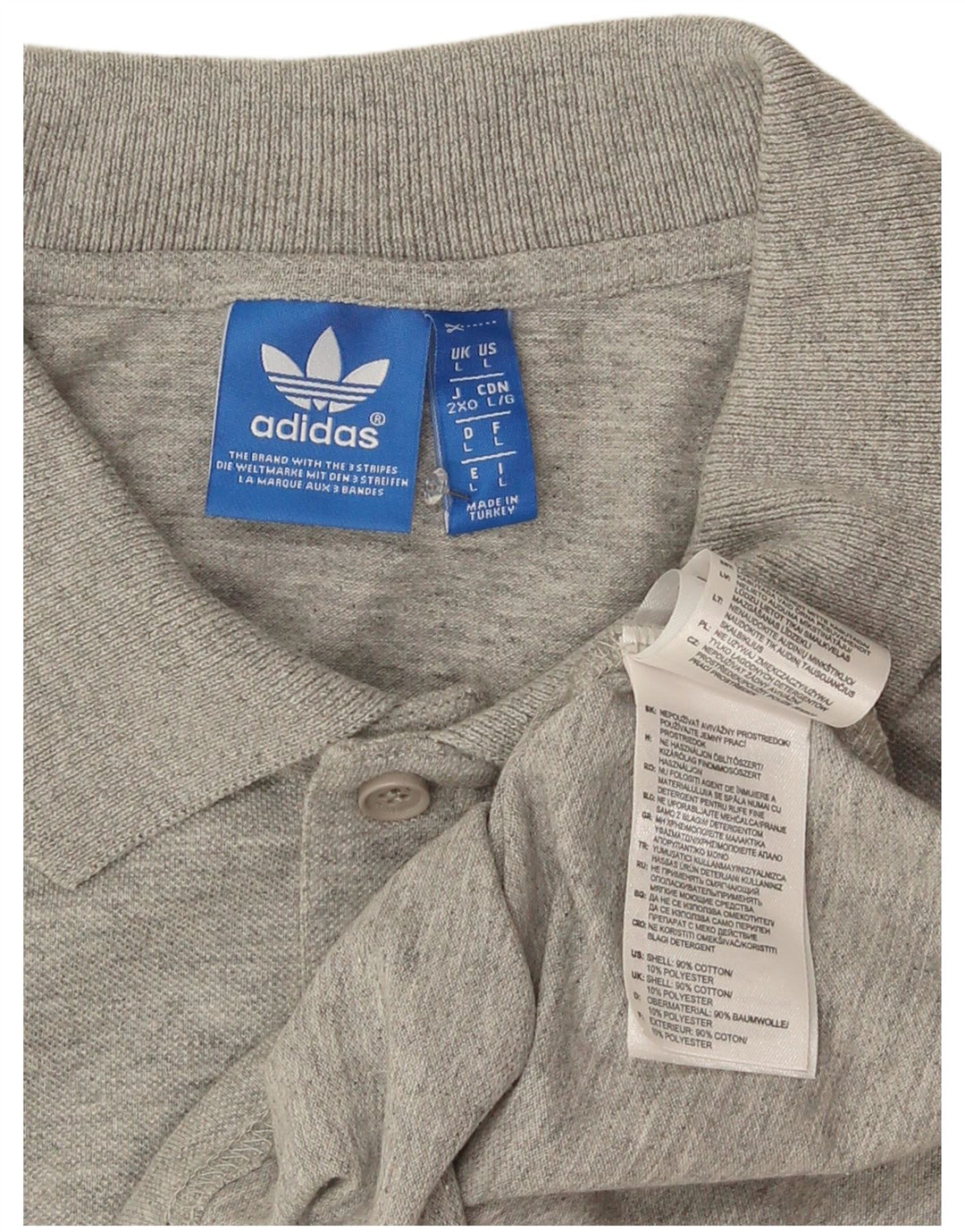 Adidas Herren Poloshirt Große graue Baumwolle