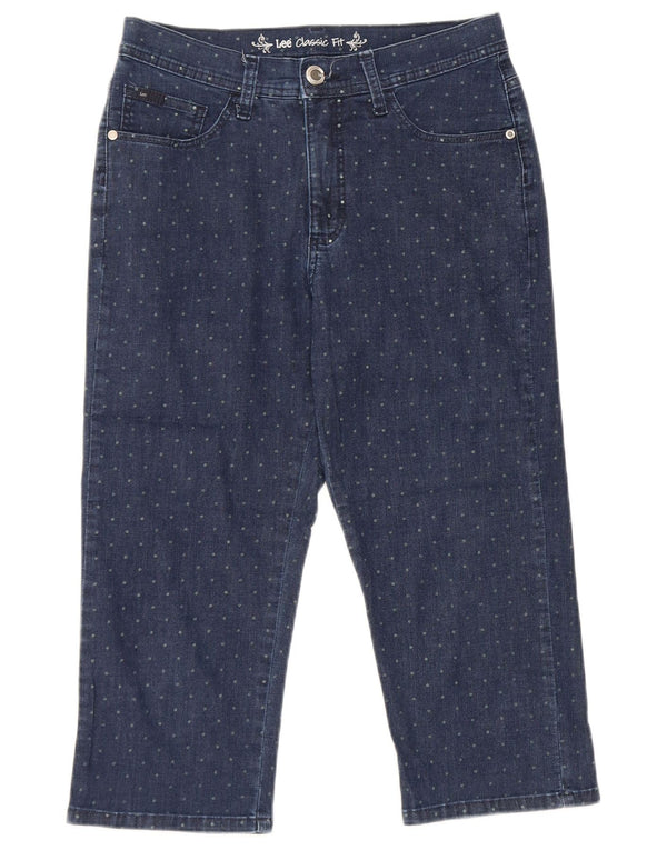 LEE Capri-Jeans mit klassischer Passform für Damen, US 6, Mittel, W28, L19, Marineblau gepunktet