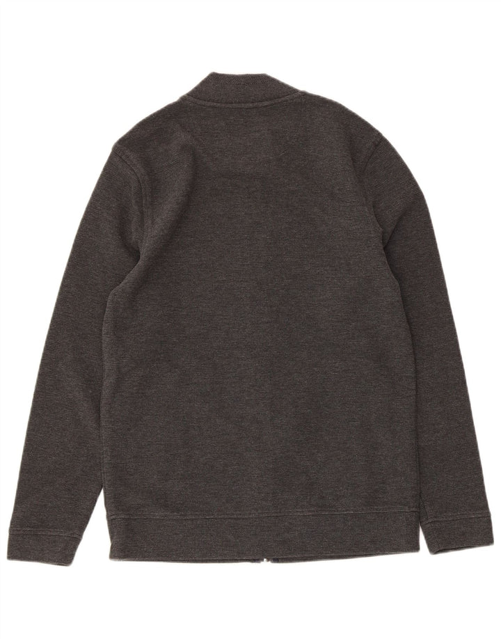 Massimo Dutti Herren-Strickjacke, kleine graue Baumwolle