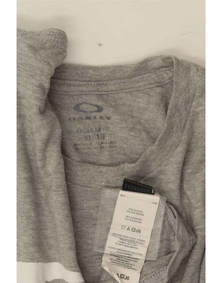 Oakley Herren Regular Fit Graphic Top Langarm XL Grau Baumwolle