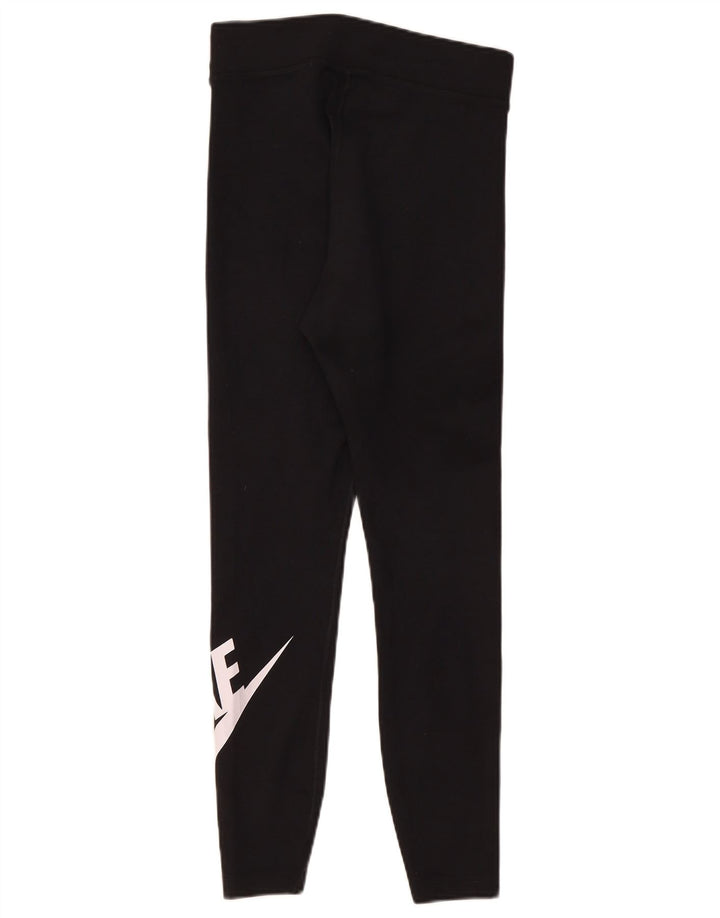 Nike Womens Graphic Leggings UK 12 Mittelschwarze Baumwolle