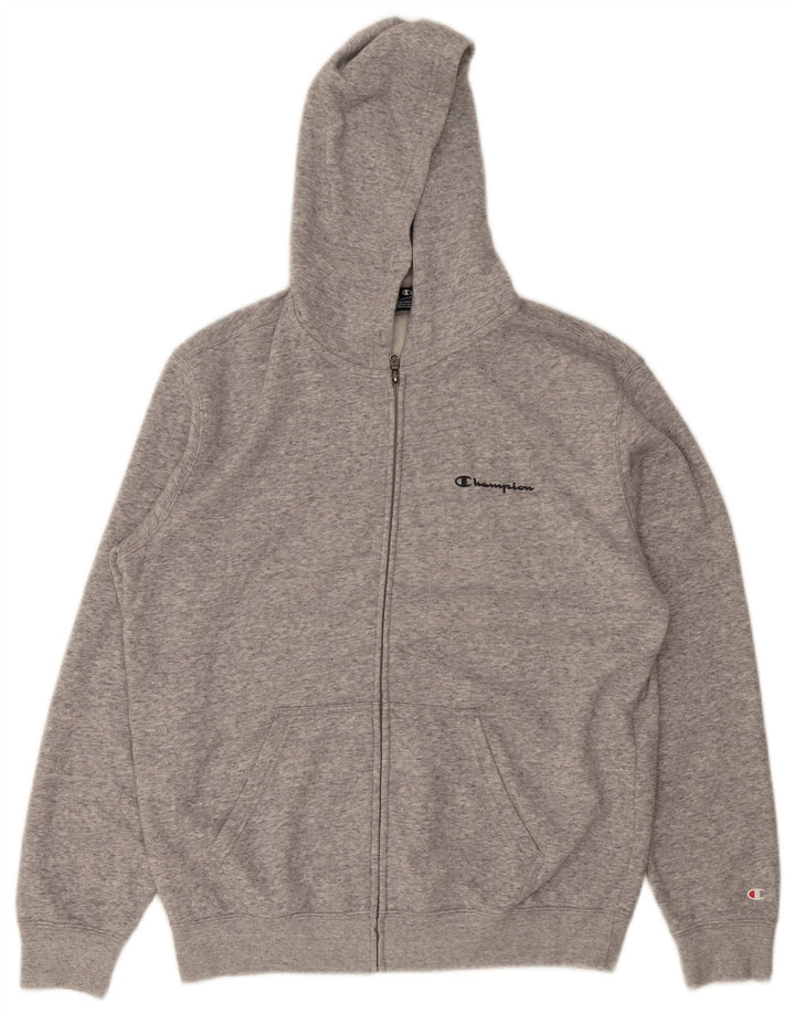 Champion Herren-Kapuzenpullover mit Reißverschluss, groß, grau meliert
