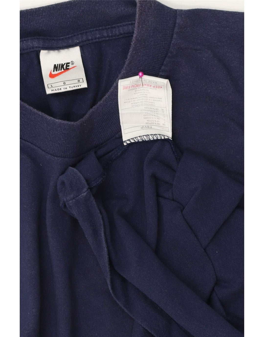 Nike Herren T-Shirt Top Large Marineblau Baumwolle