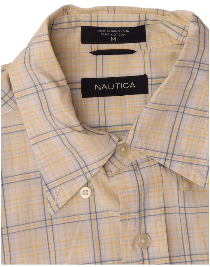 Nautica Herrenhemd aus mittelgelber Baumwolle mit Karomuster