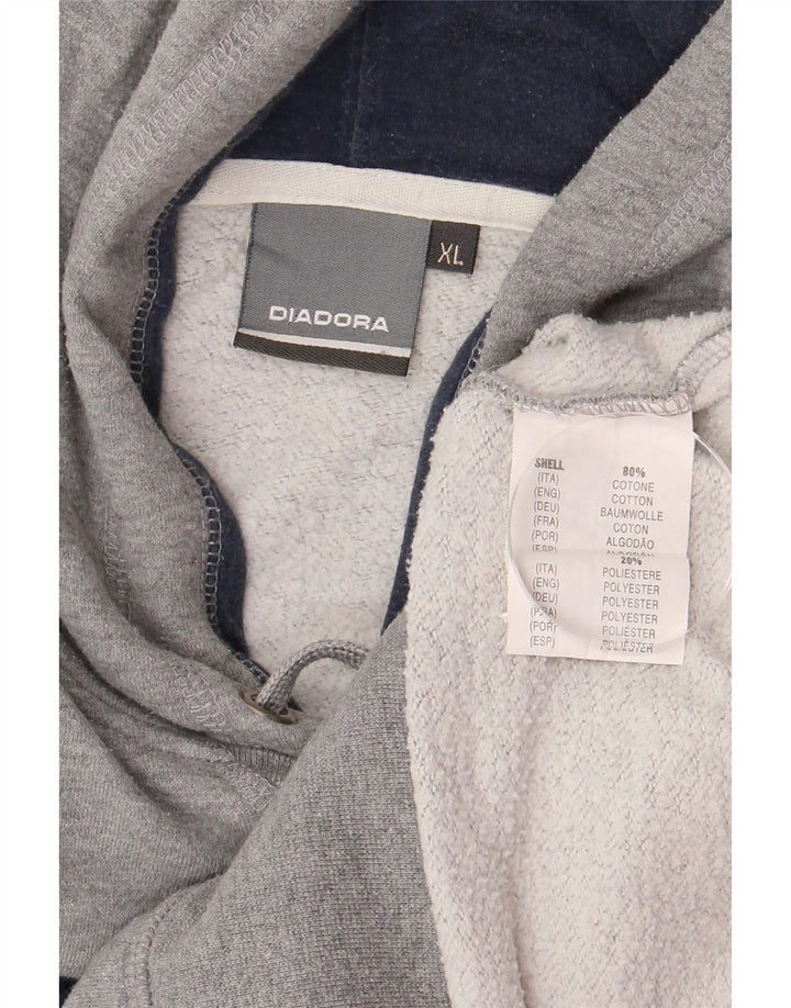 Diadora Herren Graphic Hoodie Pullover XL Grau Baumwolle