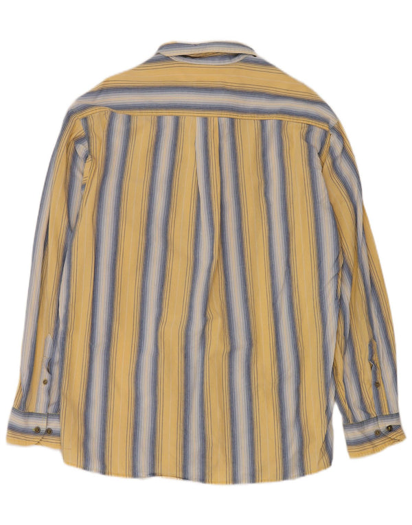 VINTAGE Herrenhemd Große gelb gestreifte Baumwolle